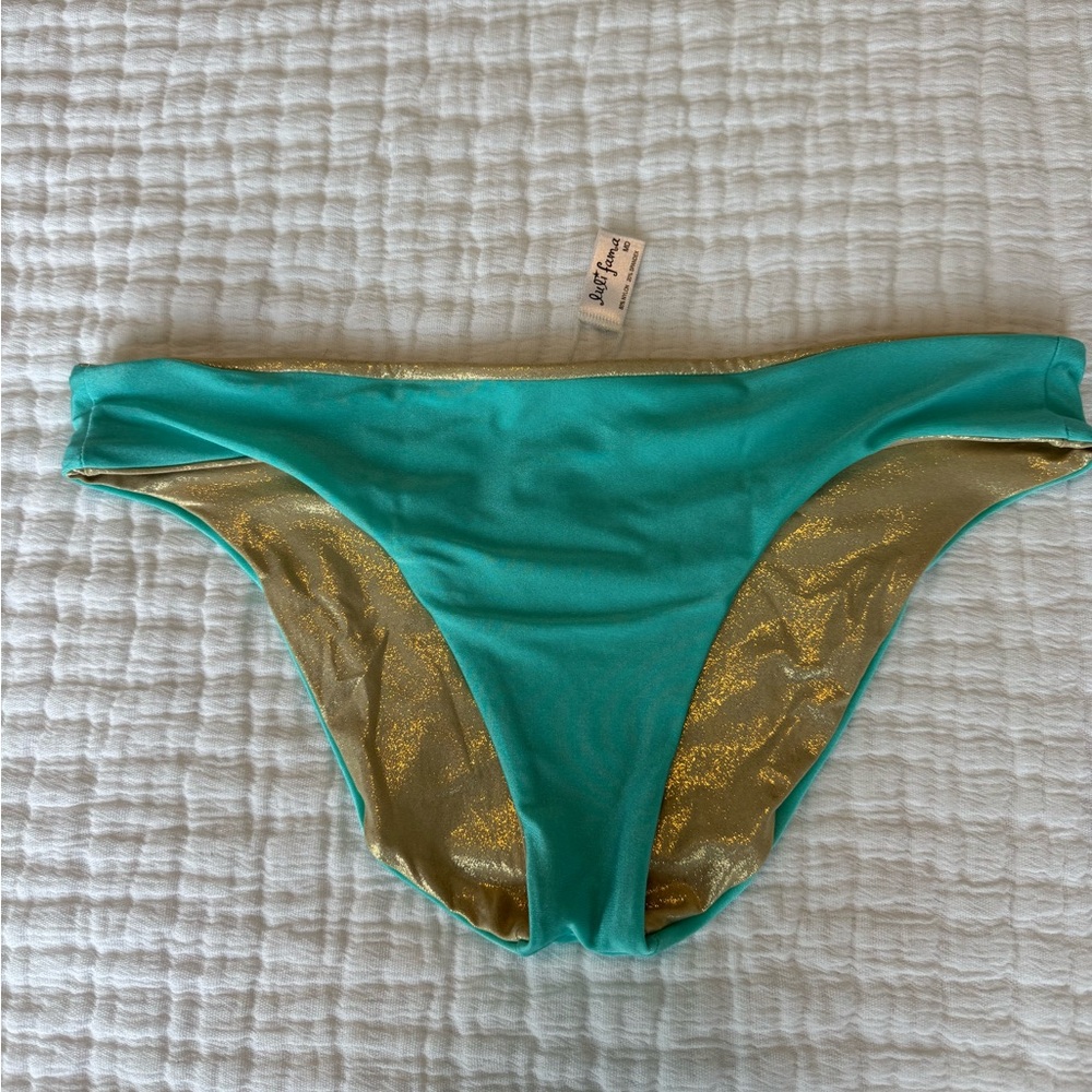 Luli Fama Blue shimmer and Gold Bikini Bottom